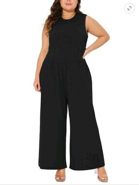 Nwt No Comment Sleeveless Black Jumpsuit with Relaxed Fit Sz 1X